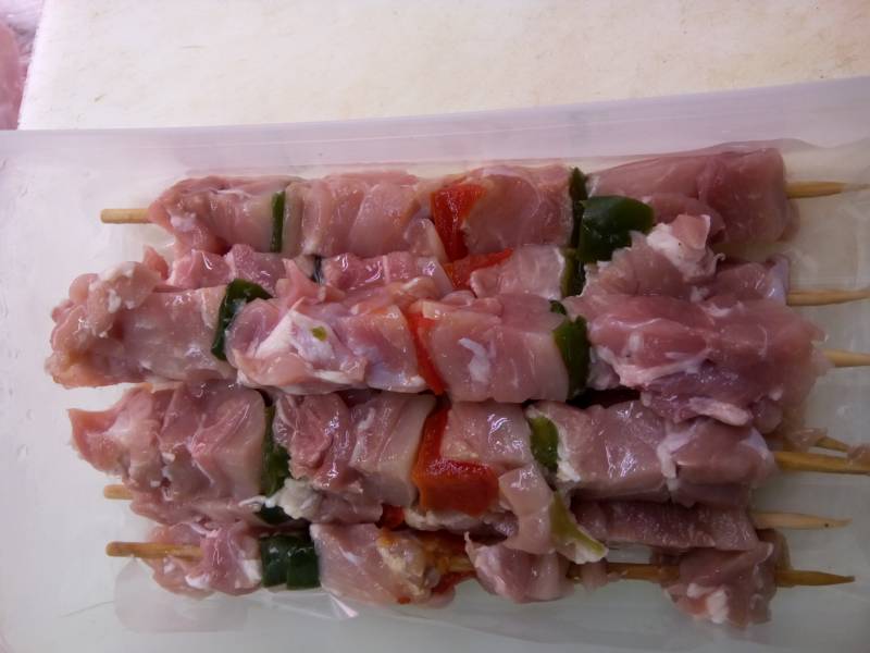 Brocheta de pavo